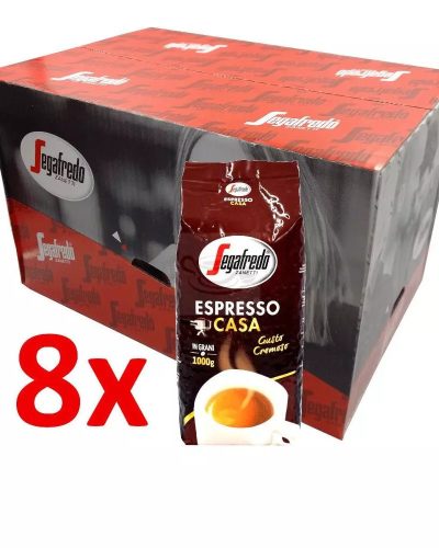 Segafredo Espresso Casa, café en grano 8x1 Kg, (Una caja)